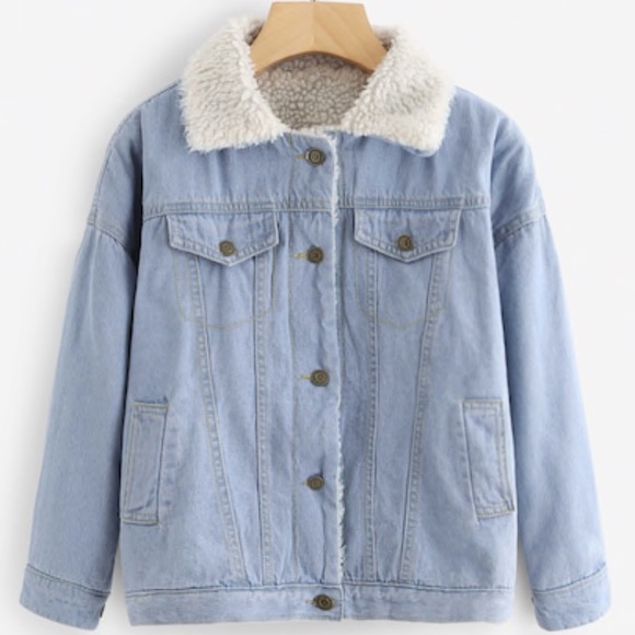 Brandy Melville Jackets & Blazers - DENIM JACKET WITH SHERPA